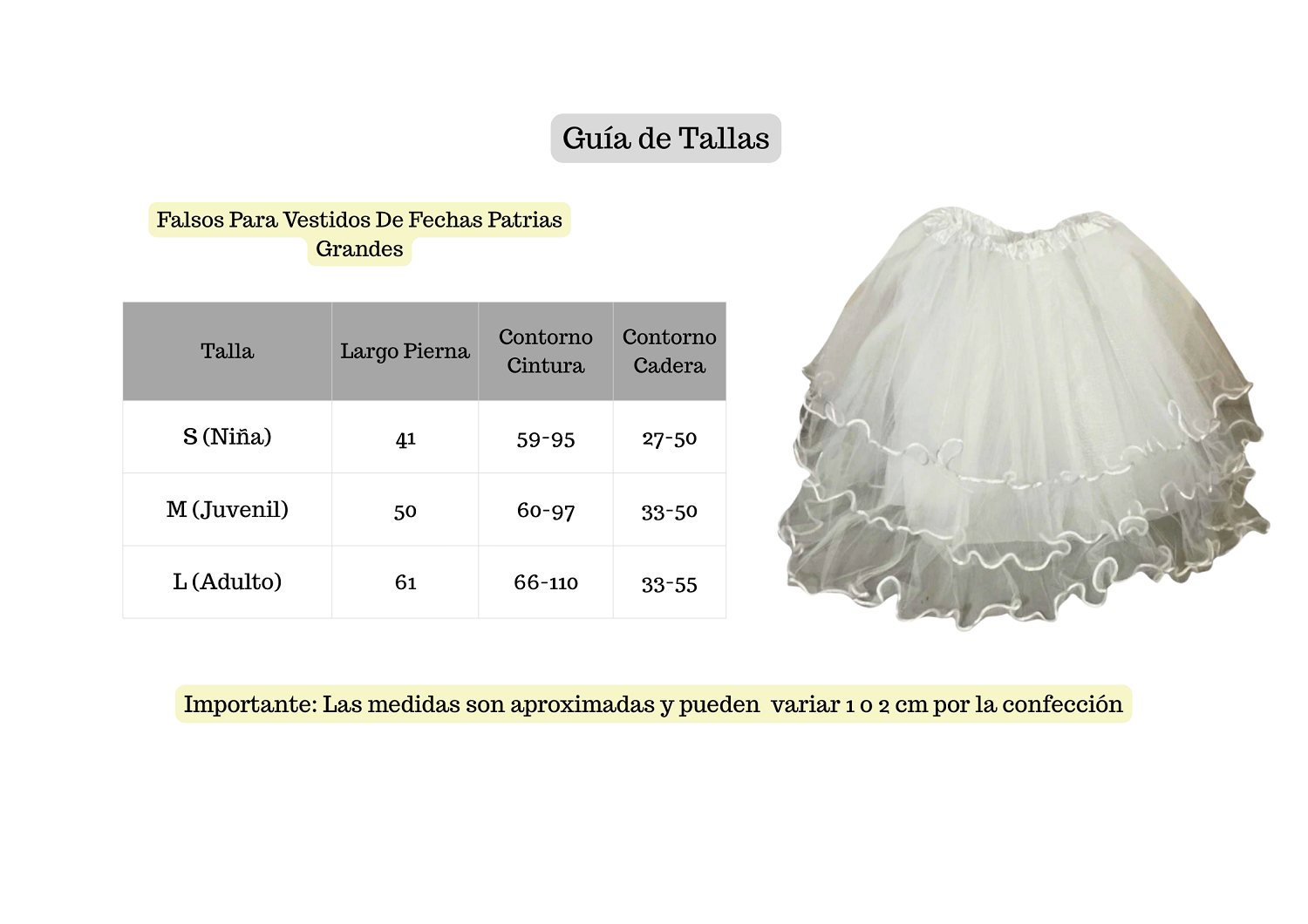 FALSOS PARA VESTIDOS DE FECHAS PATRIAS GRANDES - 6