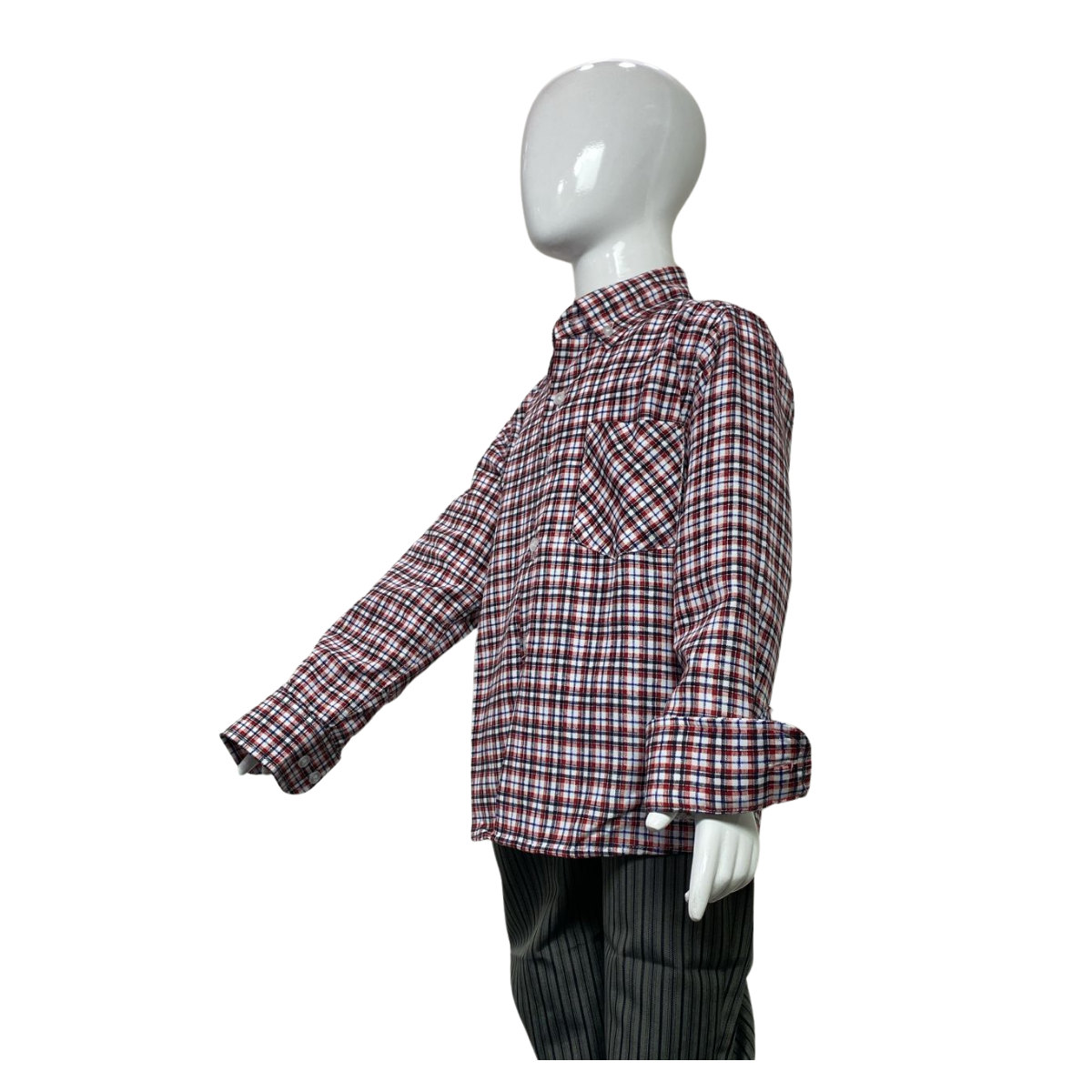 CAMISA CUADRILLE TRAJE HUASO NIÑO Y JUVENIL ROJO BLANCO NEGRO - 4