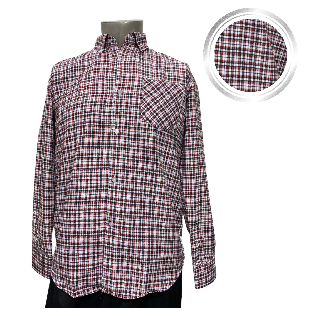 CAMISA CUADRILLE TRAJE HUASO HOMBRE FIESTAS PATRIAS ROJO BLANCO NEGRO - 1