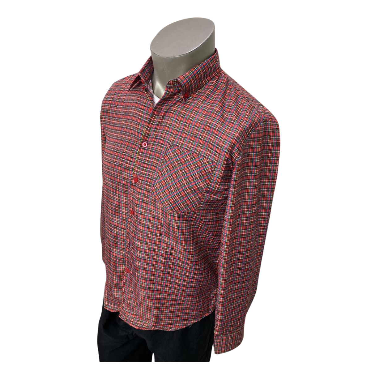 CAMISA CUADRILLE PARA TRAJE HUASO HOMBRE FIESTAS PATRIAS ROJO NEGRO - 2