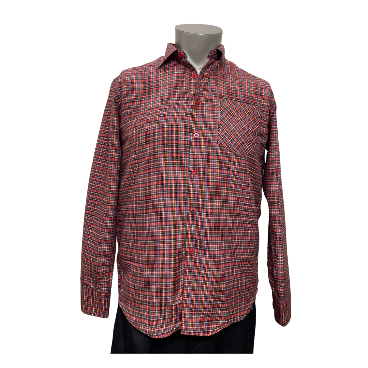 CAMISA CUADRILLE PARA TRAJE HUASO HOMBRE FIESTAS PATRIAS ROJO NEGRO - 3