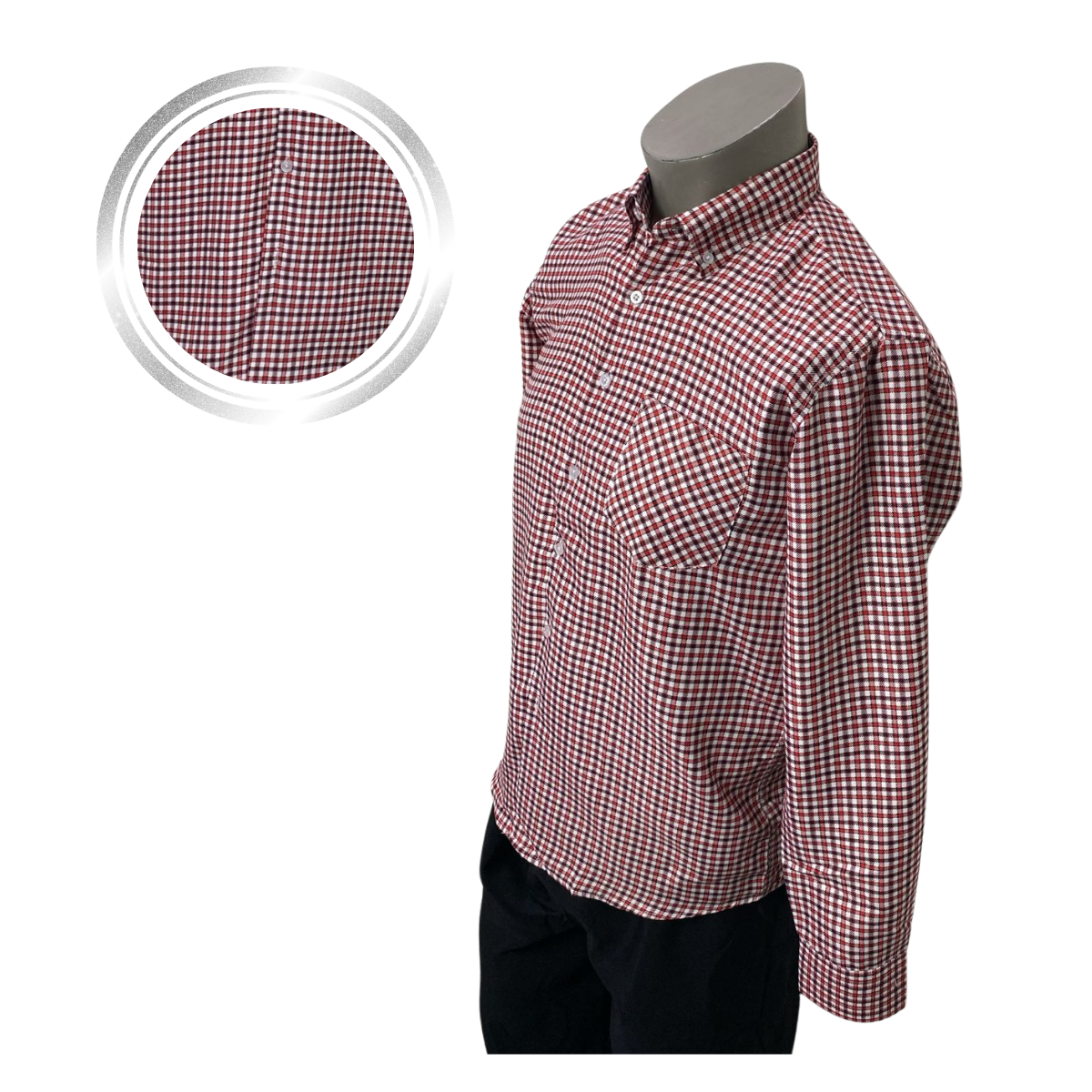 CAMISA CUADRILLE PARA TRAJE HUASO HOMBRE FIESTAS PATRIAS BLANCO ROJO - 1