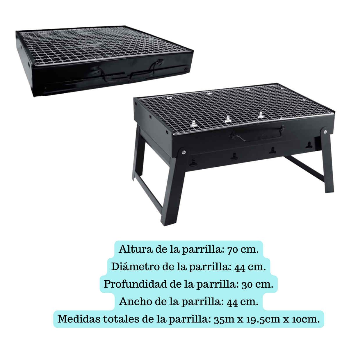 PARRILLA BARBACOA PORTATIL CAMPING + SET DE REGALO - 3