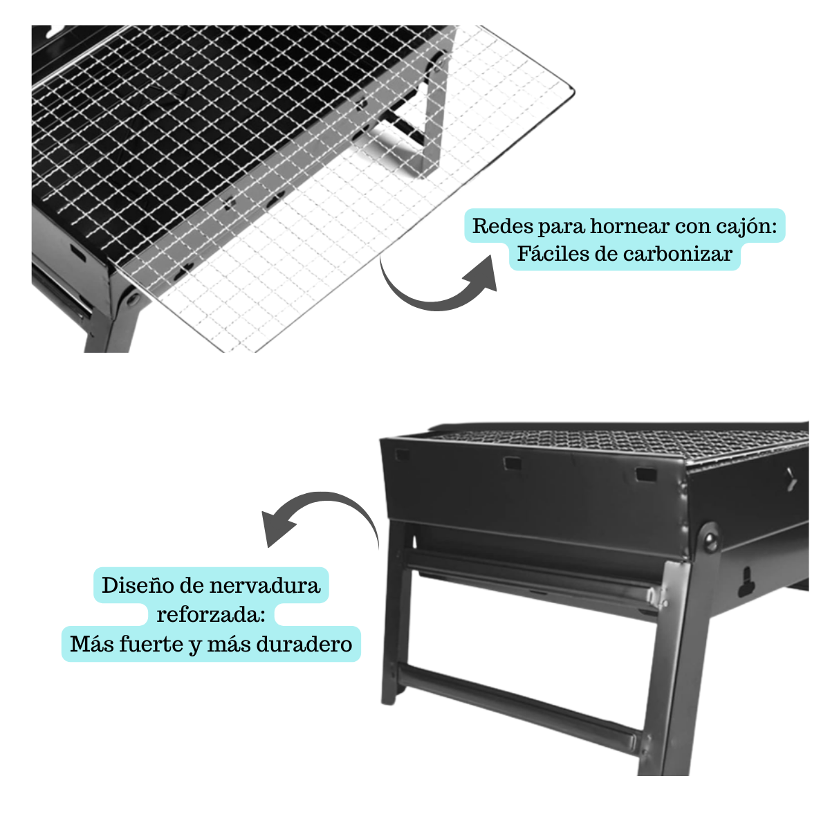 PARRILLA BARBACOA PORTATIL CAMPING + SET DE REGALO - 4