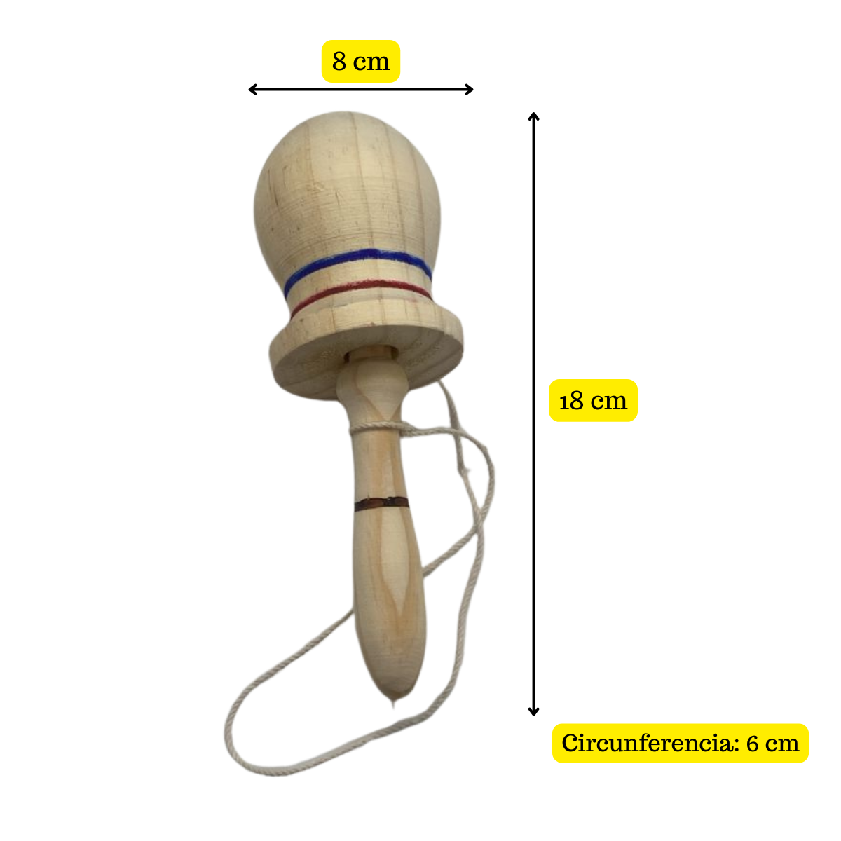PACK TROMPO MAS EMBOQUE DE MADERA JUEGO TRADICIONAL CHILE - 3