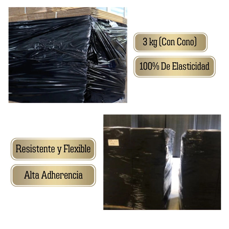 ALUSA INDUSTRIAL MUDANZA 3KG FILM PLASTICO NEGRO DE EMBALAJE - 4