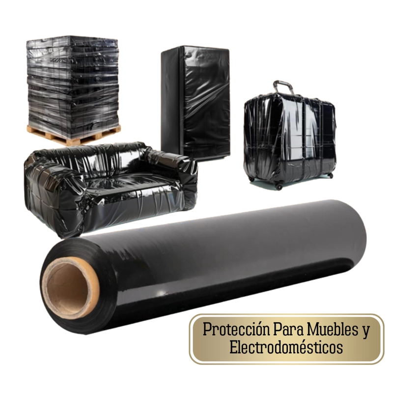 ALUSA INDUSTRIAL MUDANZA 3KG FILM PLASTICO NEGRO DE EMBALAJE - 5