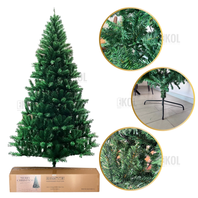ARBOL DE NAVIDAD PREMIUM FRONDOSO 210 CM PINO DE NAVIDAD COLOR VERDE CLASICO - 1