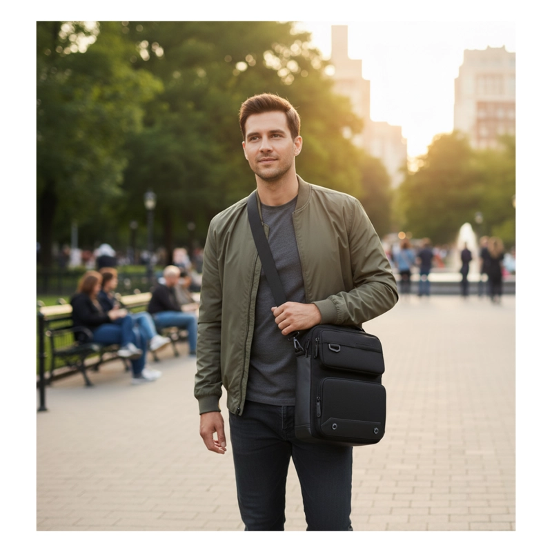BOLSO DE HOMBRO OXFORD PARA HOMBRES MOCHILA DE MODA BOLSO CRUZADO CASUAL - 1
