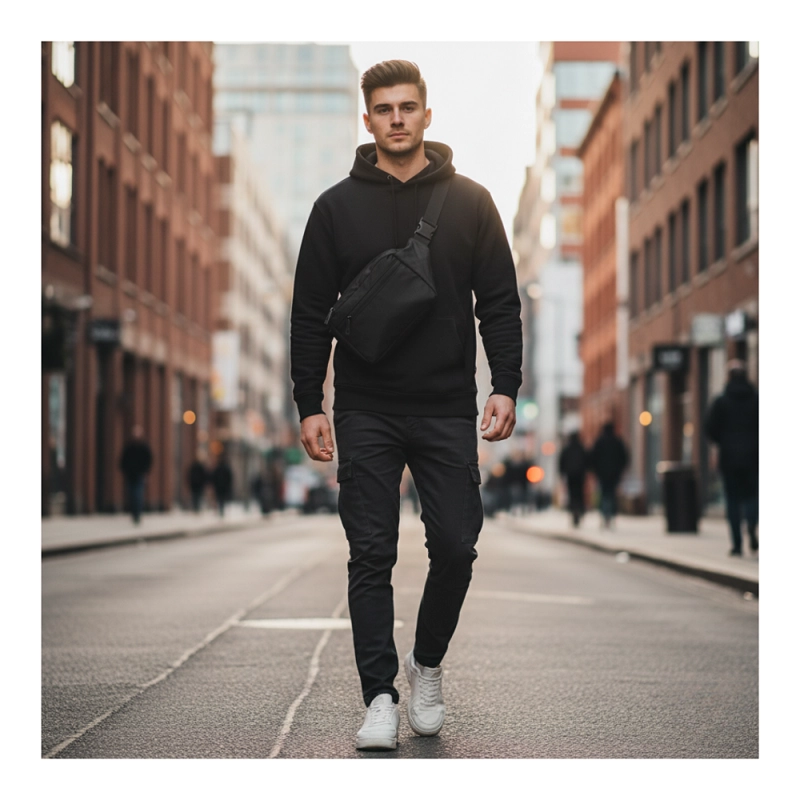 BANANO IMPERMEABLE ALTA CALIDAD BOLSO DE HOMBRO CASUAL MODA BOLSO CRUZADO - 7