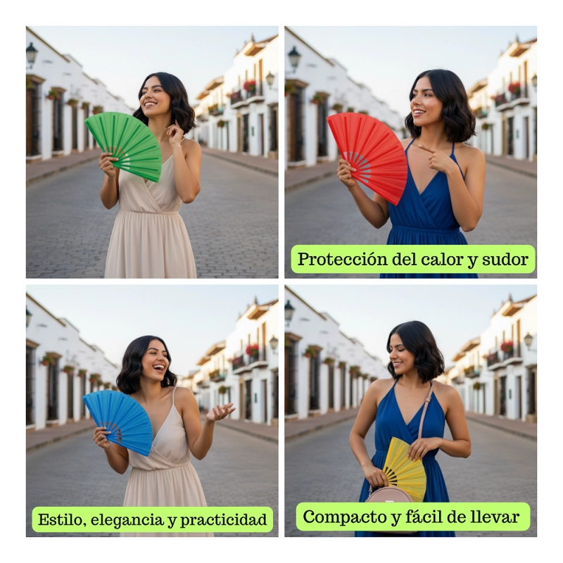 ABANICOS GRANDES MULTICOLORES BAILES PRIMAVERA VERANO ELEGANTES SURTIDOS - 3