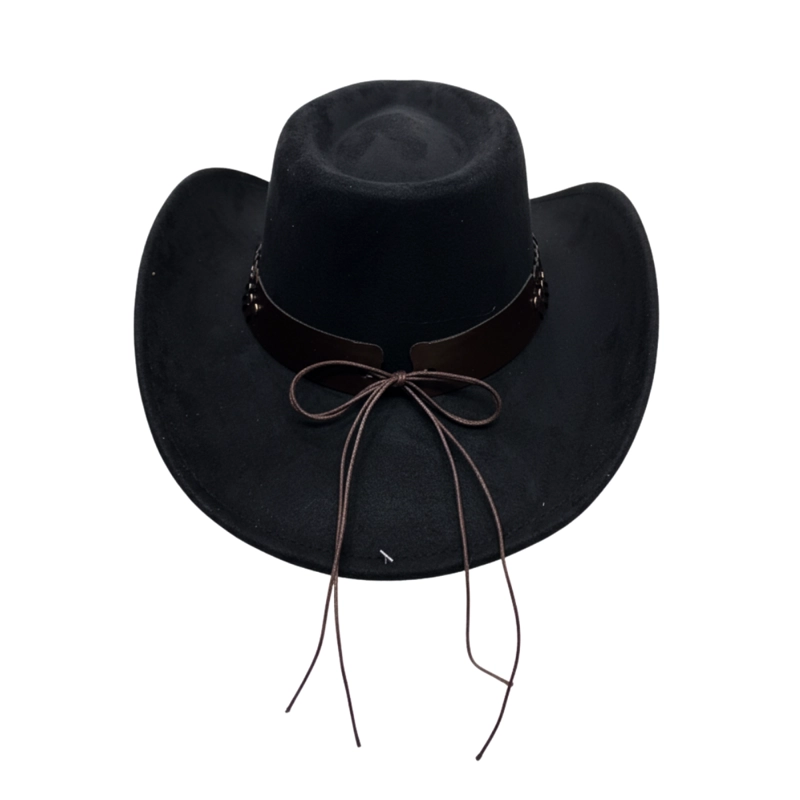 SOMBRERO VAQUERO ESTILO WESTERN COWBOY UNISEX ADULTO NEGRO TALLA UNICA - 3