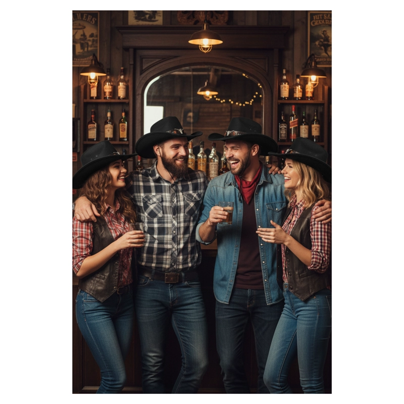 SOMBRERO VAQUERO ESTILO WESTERN COWBOY UNISEX ADULTO NEGRO TALLA UNICA - 6