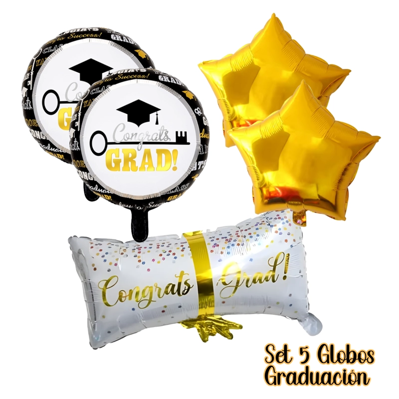 SET GRADUACION JUVENIL GLOBOS BIRRETES CELEBRACION - 2