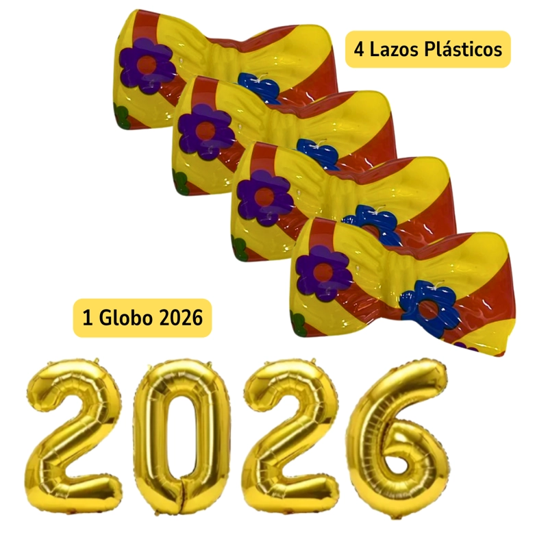 KIT PREMIUM COTILLON AÑO NUEVO CON GLOBOS 38 PIEZAS - 4