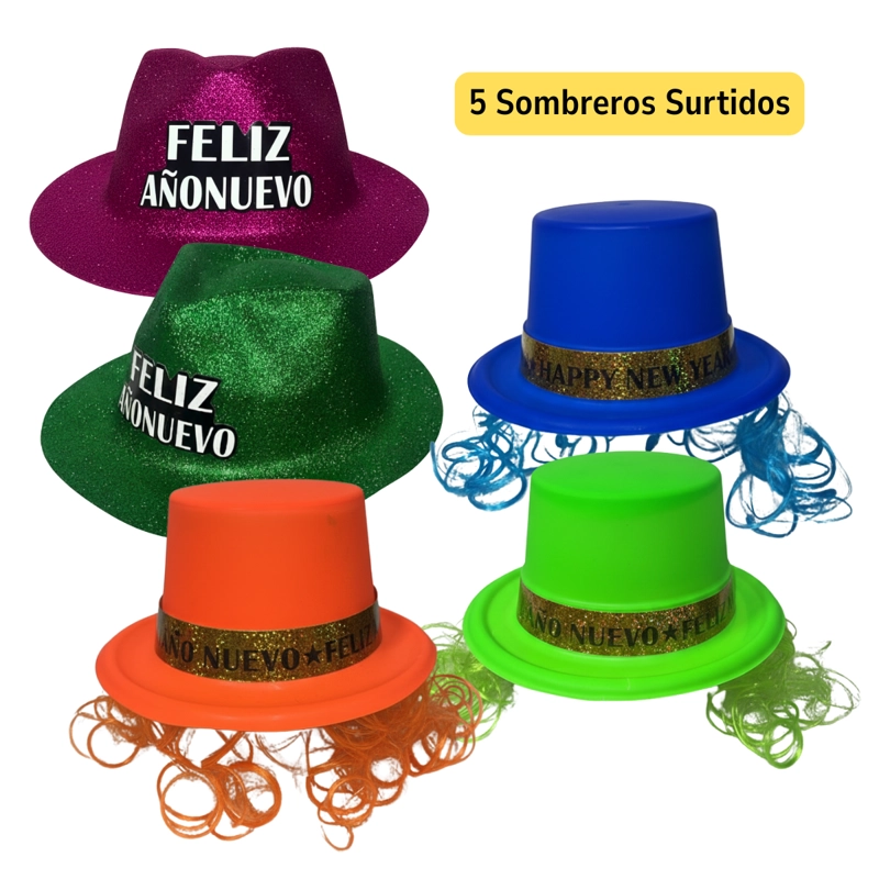 KIT PREMIUM COTILLON AÑO NUEVO CON GLOBOS 38 PIEZAS - 8