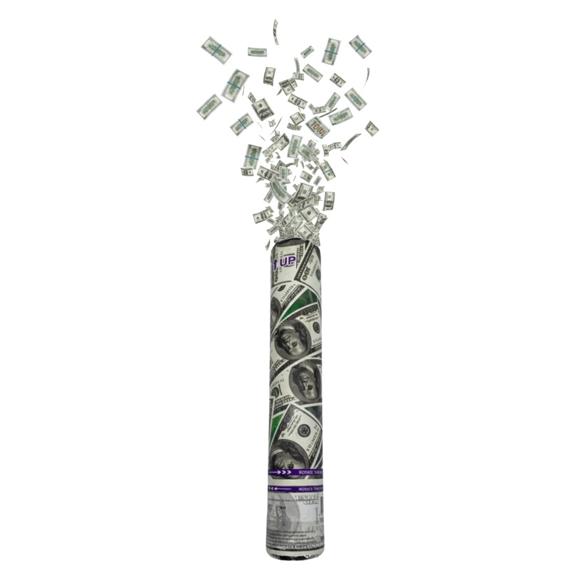 PACK 3 CAÑON CONFETI DOLAR COTILLON AÑO NUEVO - 3