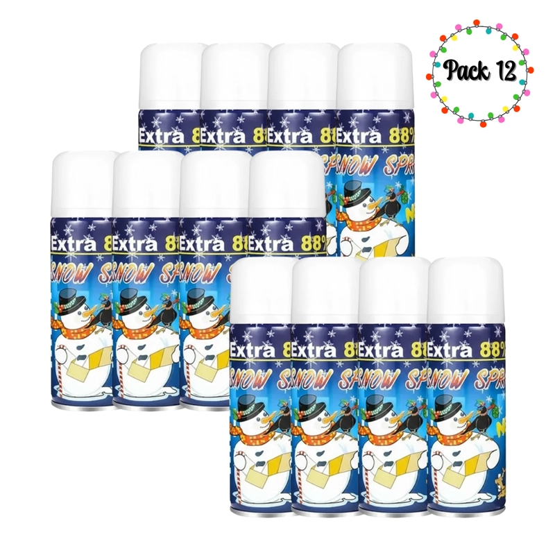 12 NIEVES SPRAY NIEVE ARTIFICIAL COTILLON NAVIDAD FIESTAS - 1