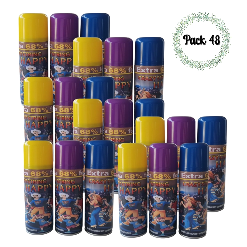 PACK 48 SERPENTINA SPRAY PARA NAVIDAD O FIESTA DE AÑO NUEVO - 1