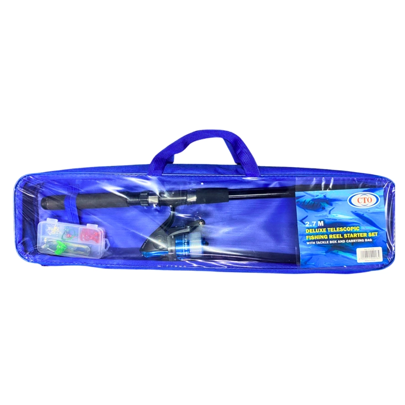 SET PESCA CAÑA DE PESCAR TELESCOPICA MOSQUERO CARRETE PESCA - 3