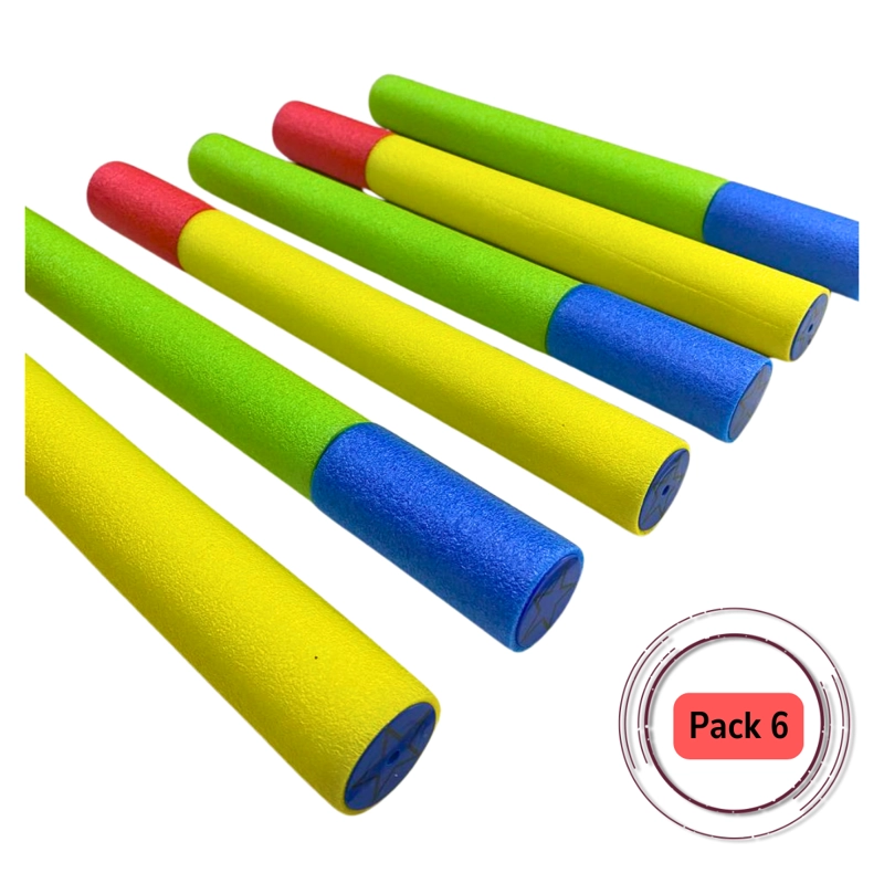 PACK 6 UNIDADES PISTOLA LANZA AGUA ESPUMA VERANO PISCINA 30 CM - 1