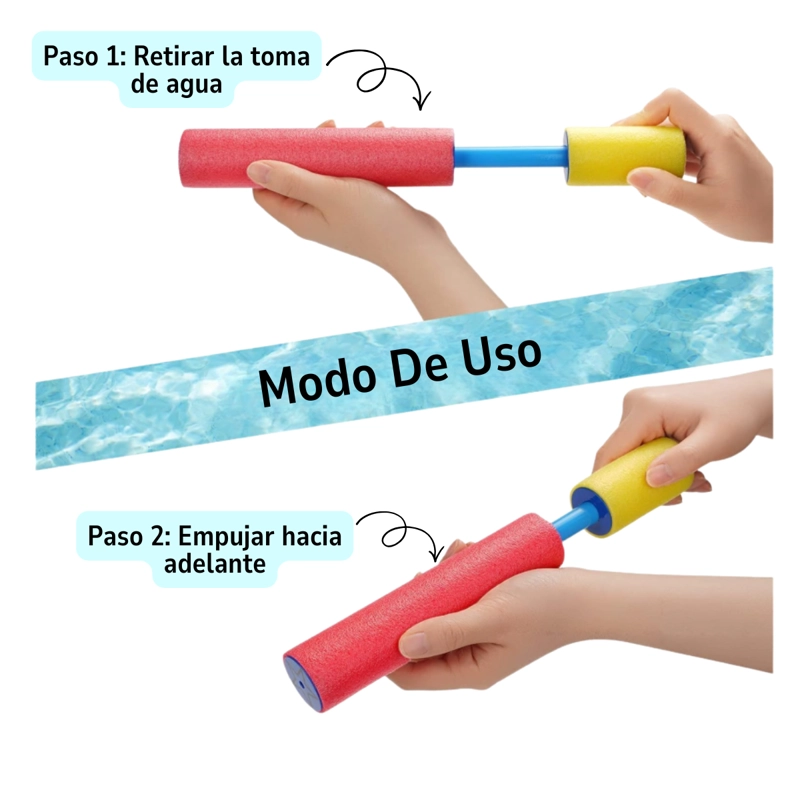 PACK 6 UNIDADES PISTOLA LANZA AGUA ESPUMA VERANO PISCINA 30 CM - 3