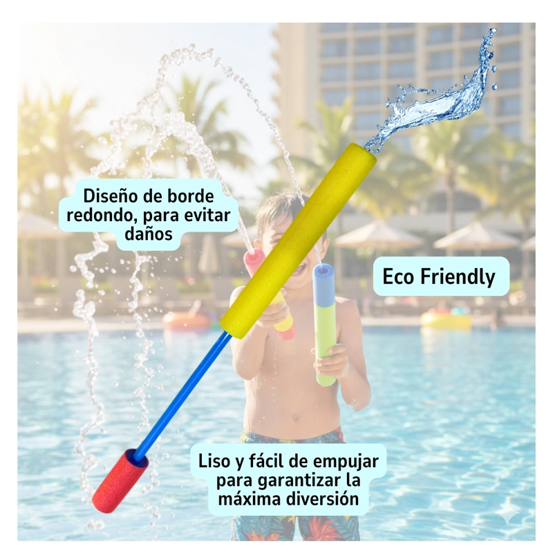 PACK 6 UNIDADES PISTOLA LANZA AGUA ESPUMA VERANO PISCINA 30 CM - 5
