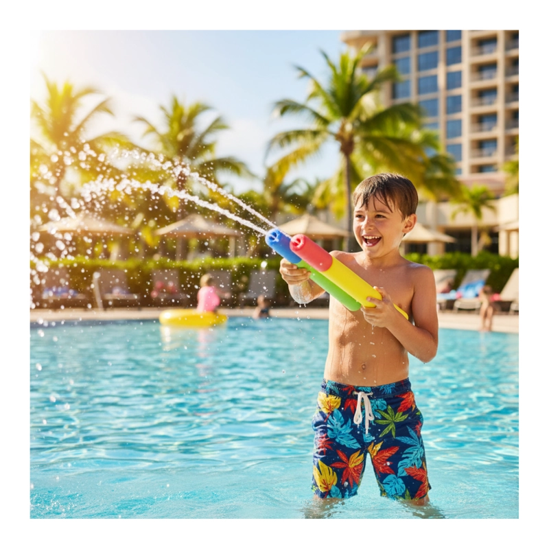 PACK 6 UNIDADES PISTOLA LANZA AGUA ESPUMA VERANO PISCINA 30 CM - 8
