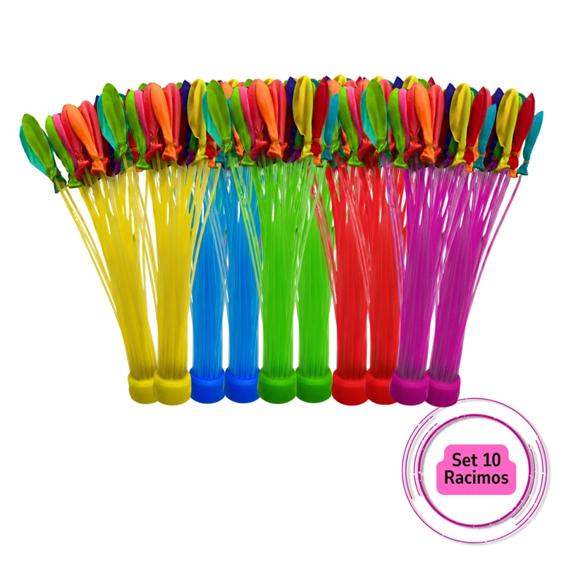 SET 10 RACIMOS DE BOMBITAS DE AGUA + ADAPTADOR VERANO - 1
