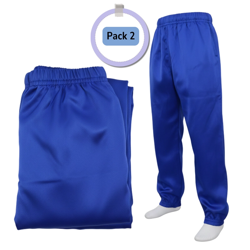 PACK 2 PANTALONES BUZO FANTASIA NIÑO NIÑA ESCOLAR AZUL / VERDE - 1