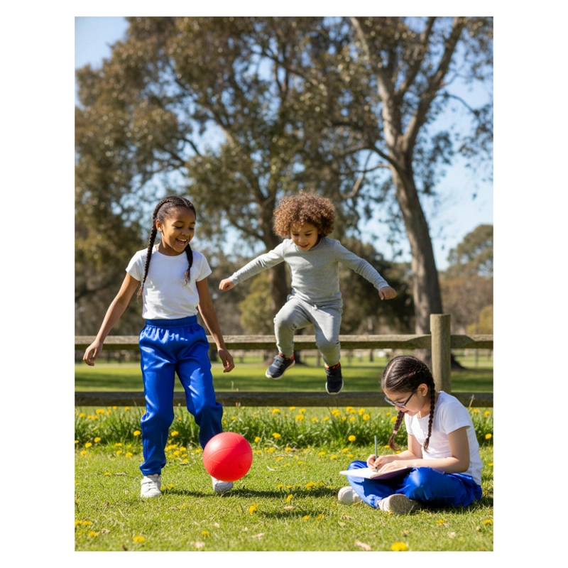 PACK 2 PANTALONES BUZO FANTASIA NIÑO NIÑA ESCOLAR AZUL / VERDE - 7