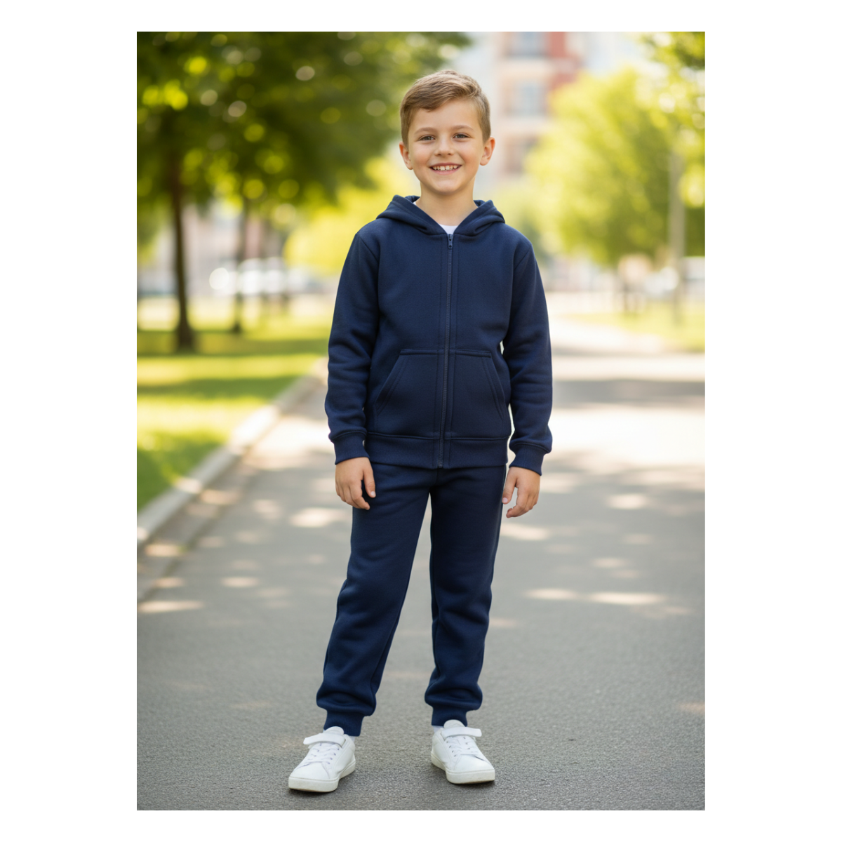 CONJUNTO BUZO PANTALON Y POLERON DE ALGODON ESCOLAR UNISEX - 7