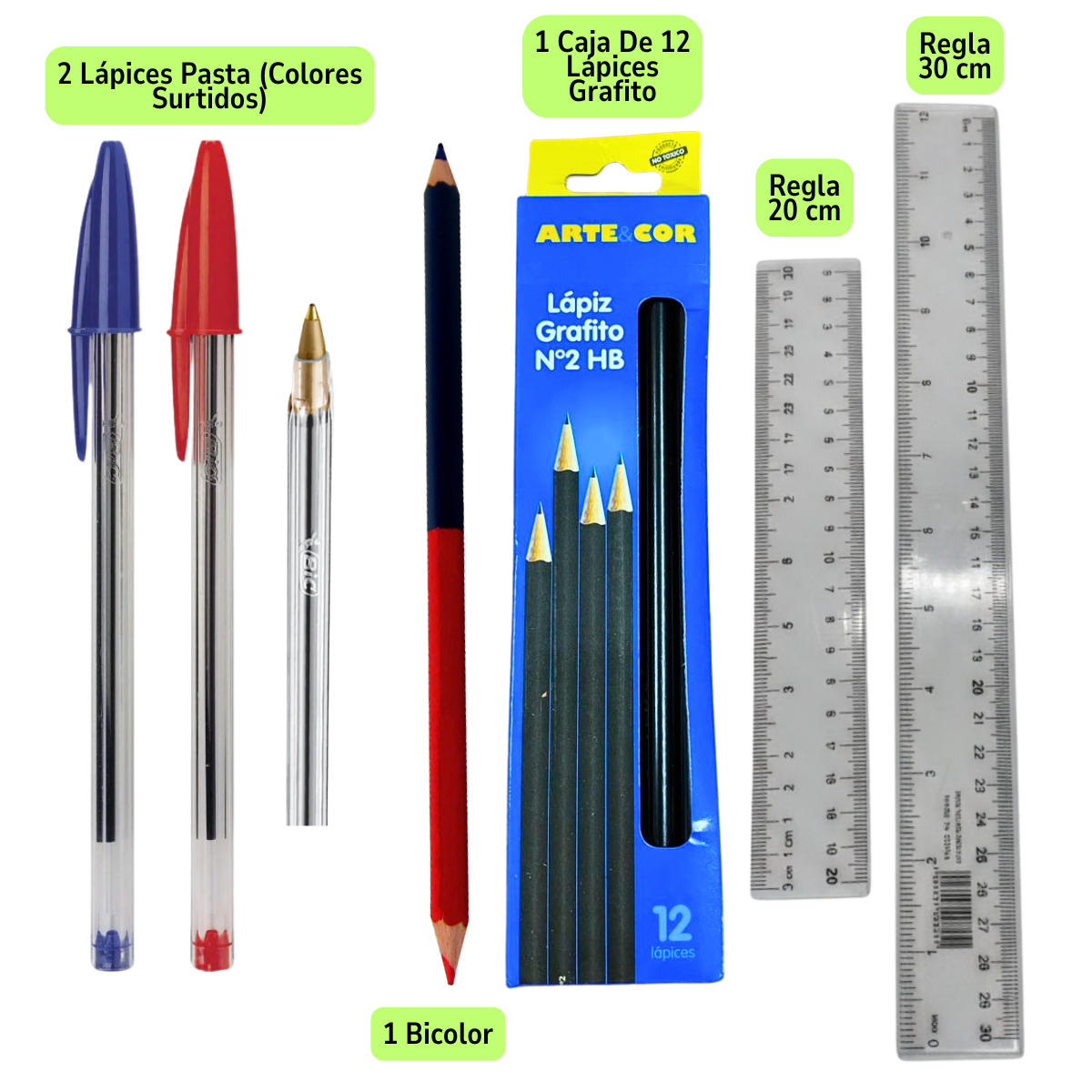 PACK 75 UTILES ESCOLARES LISTA ESCOLAR COMBO BASICO ESCUELA - 5