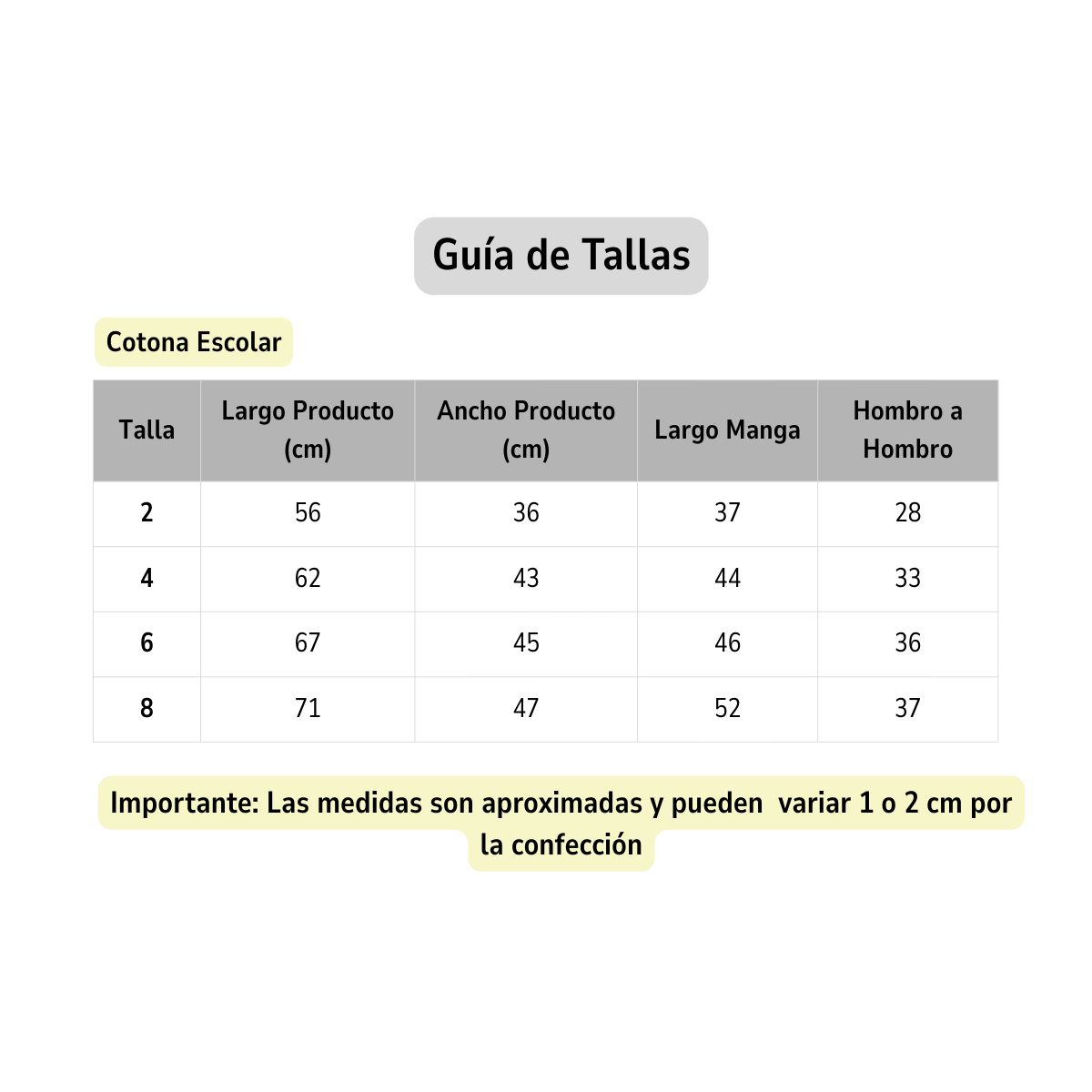 COTONA ESCOLAR COLEGIO INFANTIL CONFECCION NACIONAL - 7