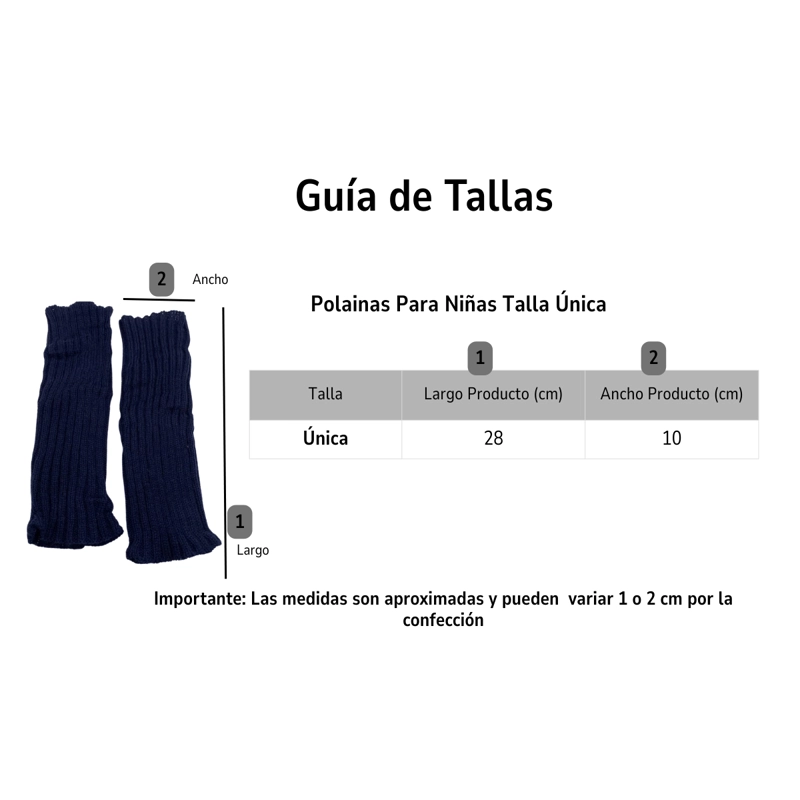 POLAINAS DE LANA PARA NIÑAS - AZUL CLASICO - TALLE UNICO - 8