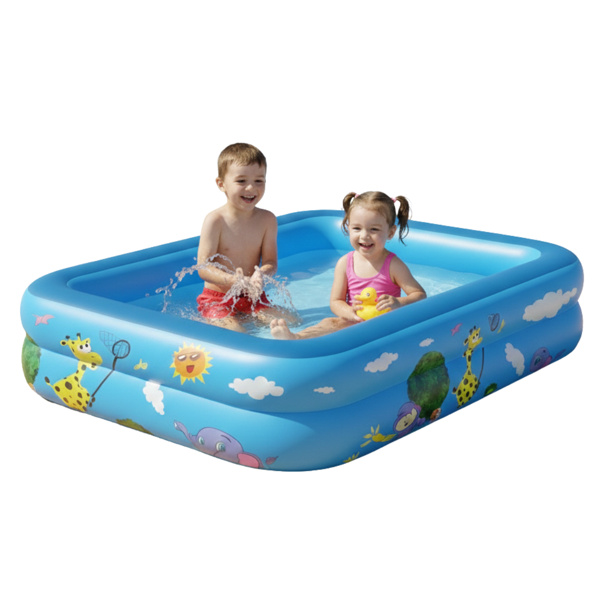 PISCINA INFLABLE RECTANGULAR ACOLCHADA PEQUEÑA NIÑOS VERANO - 3