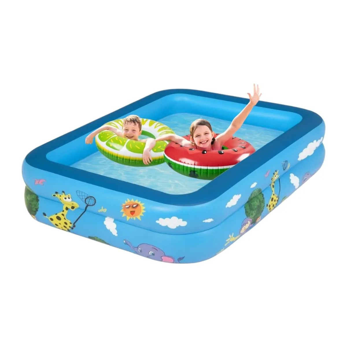 PISCINA INFLABLE RECTANGULAR ACOLCHADA PEQUEÑA NIÑOS VERANO - 5