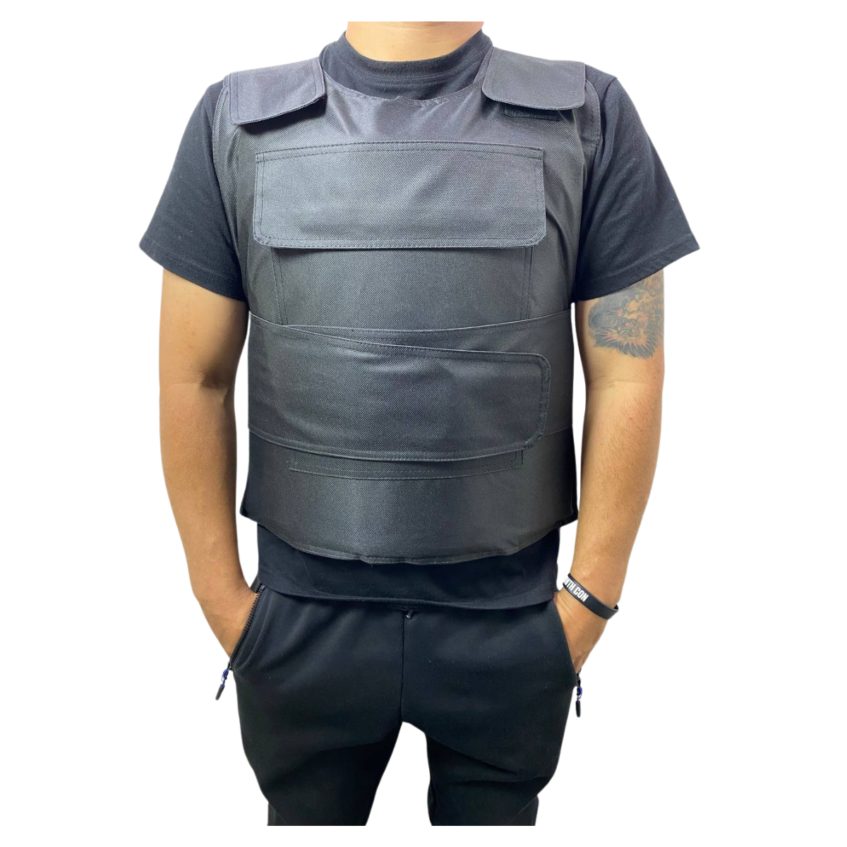 CHALECO DE SEGURIDAD TACTICO ANTI CORTE AJUSTABLE GUARDIAS NEGRO TALLA UNICA - 4