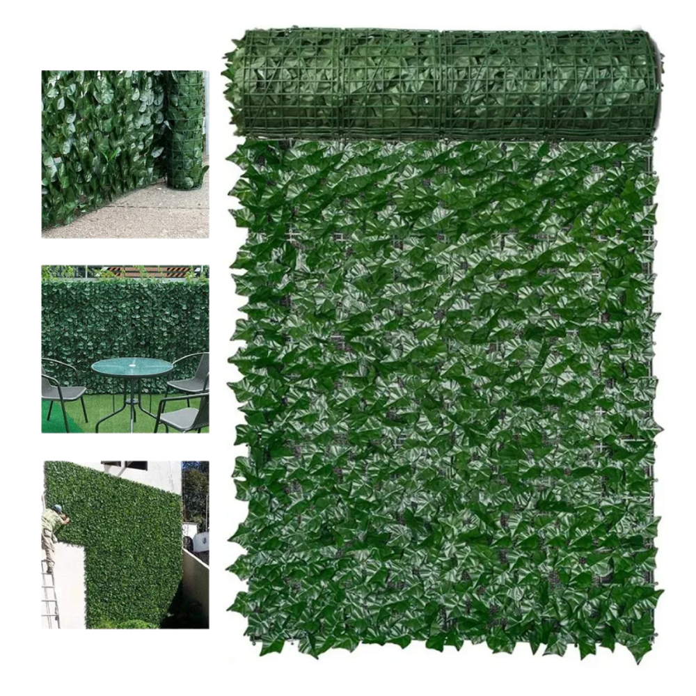 PACK 2 MALLAS CERCA DE HOJAS PLANTA ENREDADERA ARTIFICIAL JARDIN 100X300 CM - 4