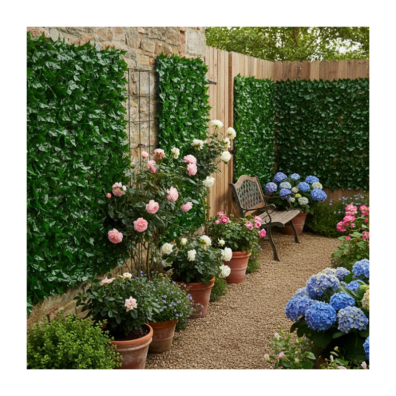 PACK 2 MALLAS CERCA DE HOJAS PLANTA ENREDADERA ARTIFICIAL JARDIN 100X300 CM - 7