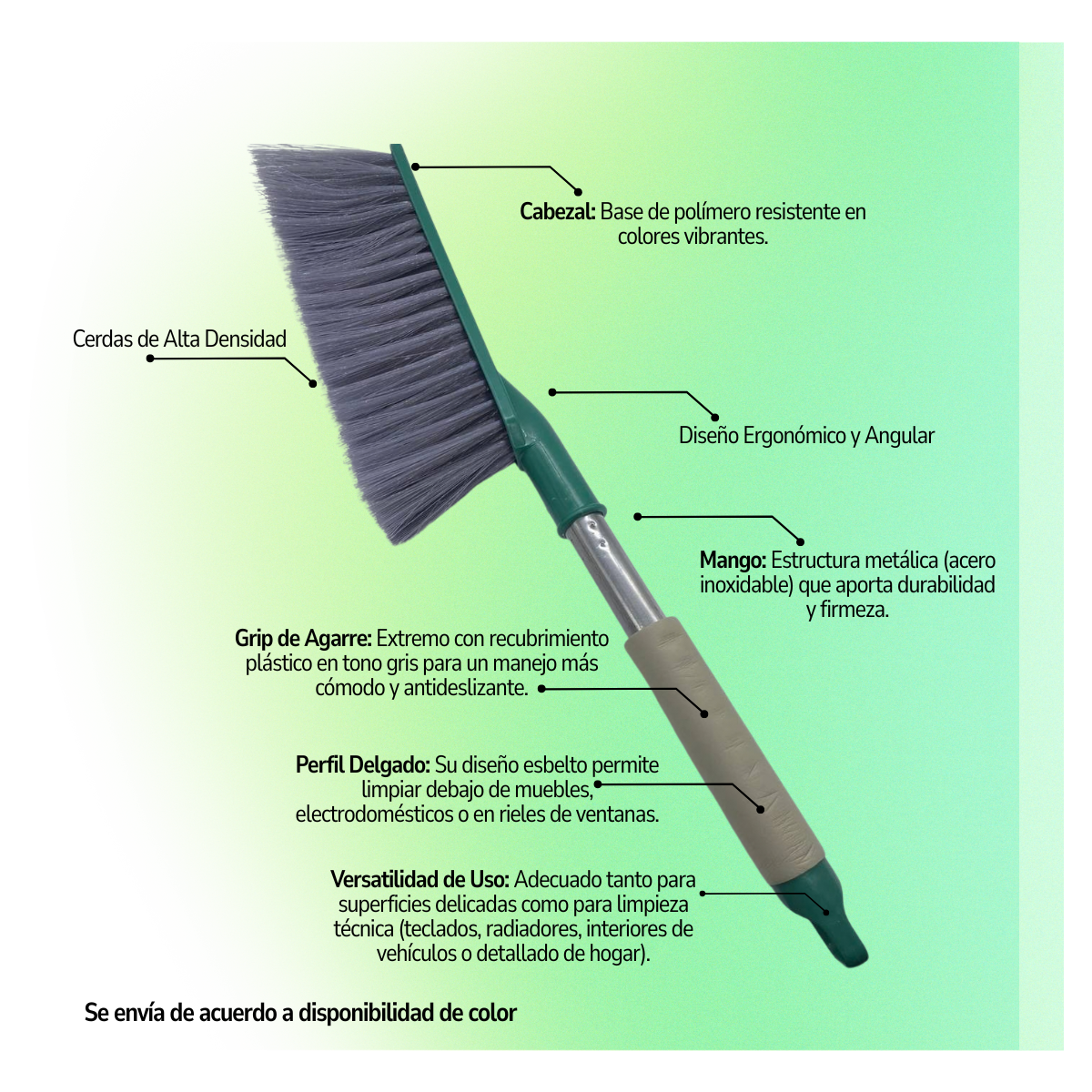 CEPILLO DE MANO LIMPIEZA AUTO HOGAR ASEO ESCOBILLA ESCOBA - 7