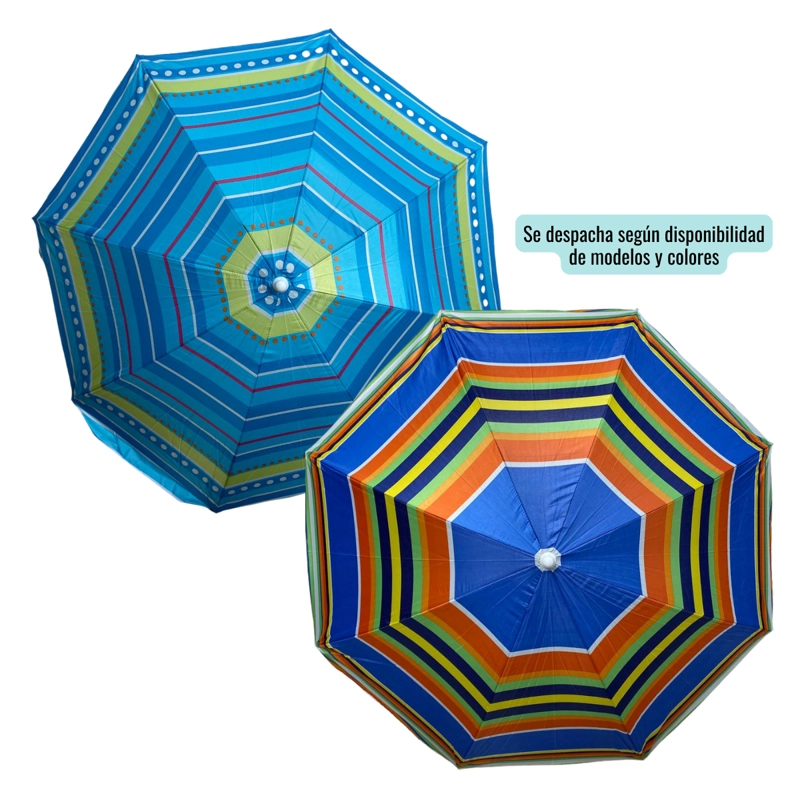 QUITASOL PARAGUAS PLAYA PROTECCION UV SOMBRILLA VERANO 150CM MIX COLORES - 4