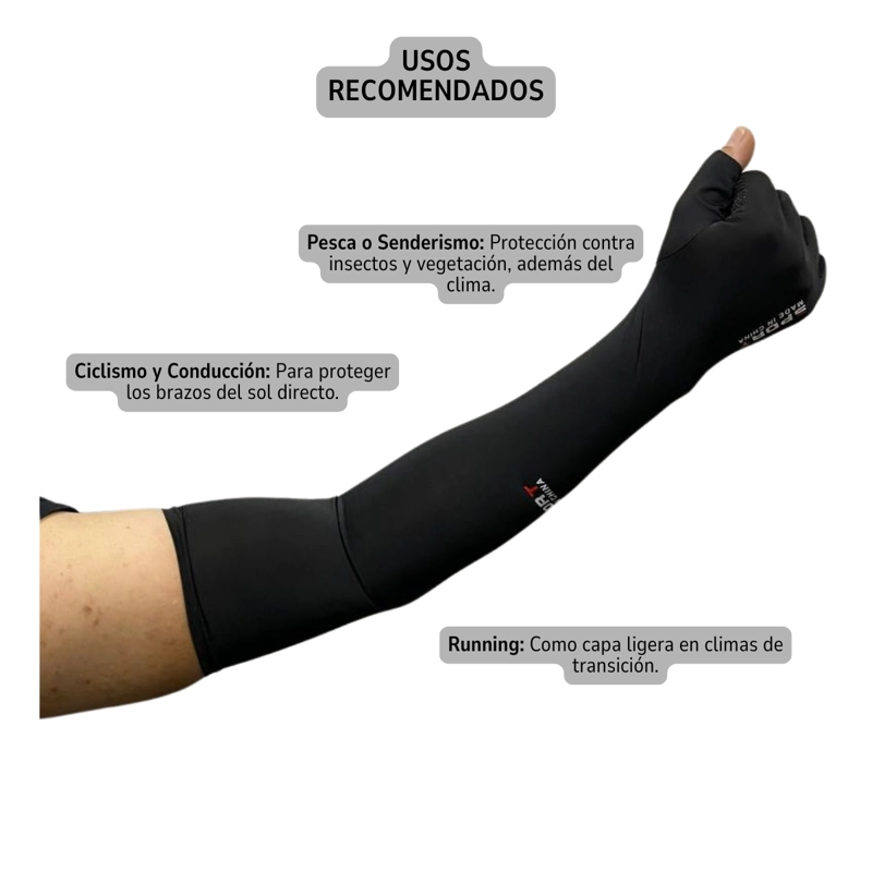 MANGAS COMPRESION BRAZO CAMUFLAJE UV INVIERNO TALLA UNICA COLOR NEGRO - 6