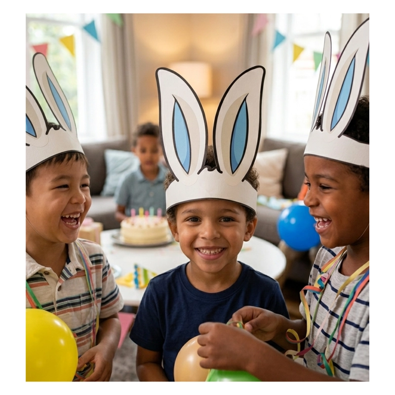 PACK 50 CINTILLOS OREJAS DE CONEJO PASCUA RESURRECCION CARTON - 4