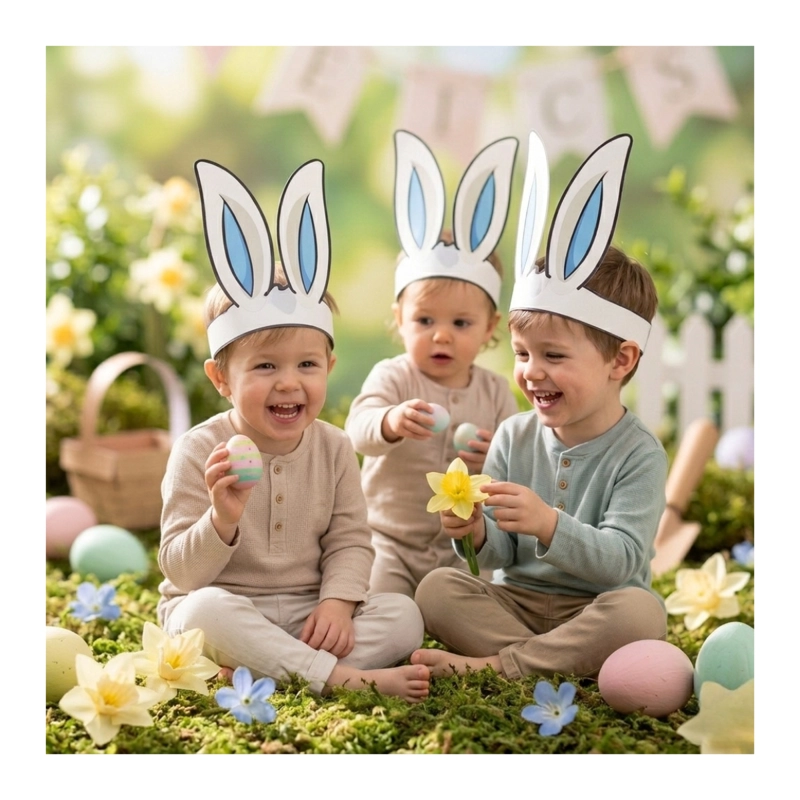 PACK 50 CINTILLOS OREJAS DE CONEJO PASCUA RESURRECCION CARTON - 5