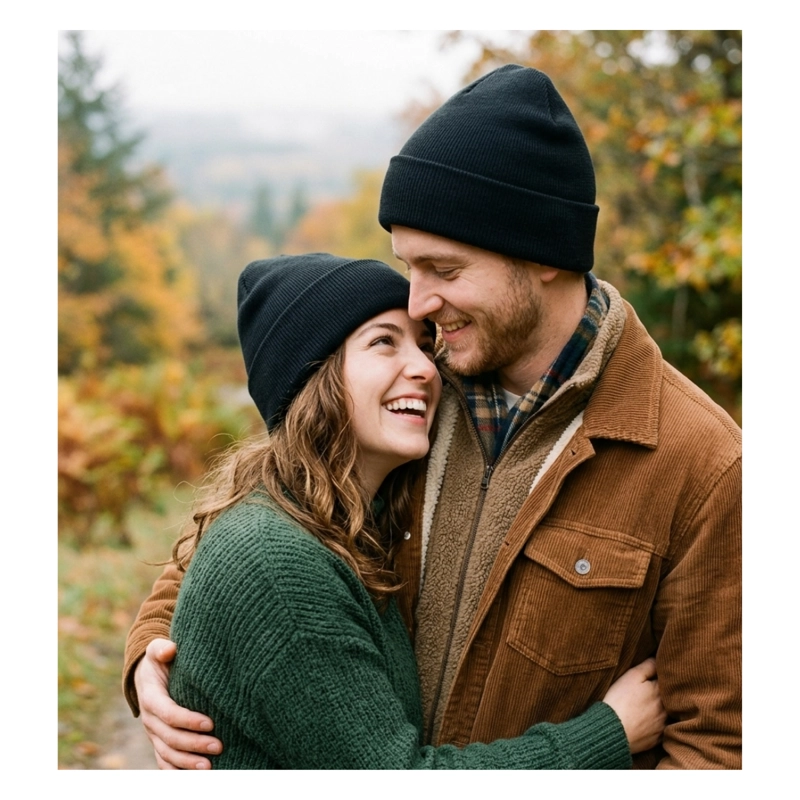 GORRO BEANIE DE LANA HOMBRE MUJER TE RMICO CON FORRO POLAR - 1