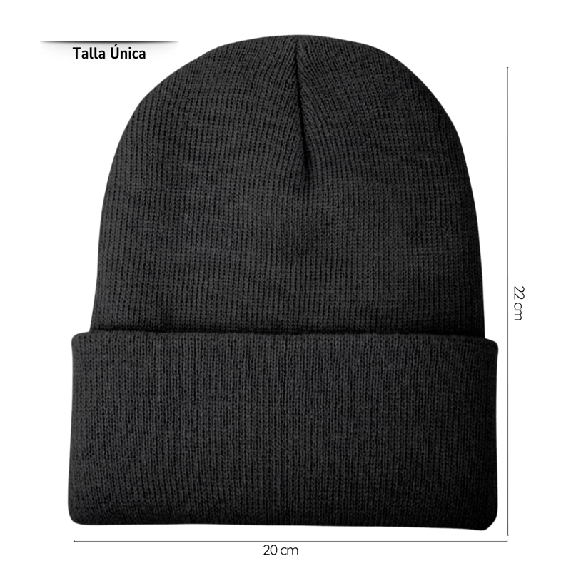 PACK 12 GORROS DE LANA CON DOBLEZ ADULTO - 4