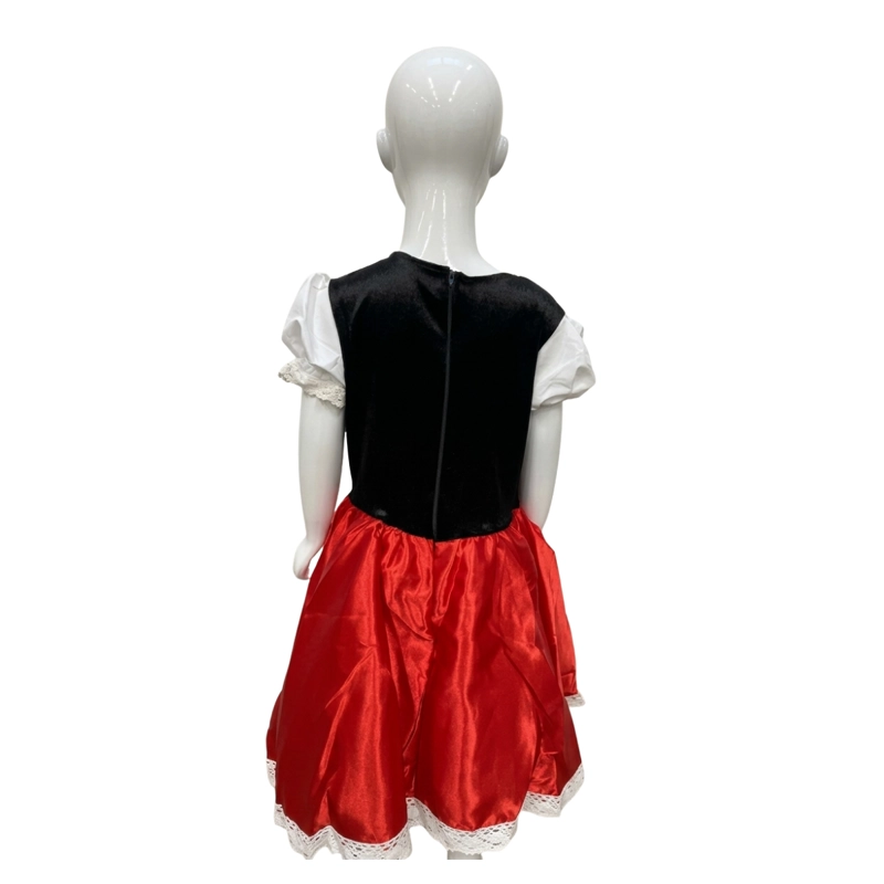 TRAJE DE CAPERUCITA ROJA CON ENCAJE Y CAPA ROJA BRILLANTE - 4