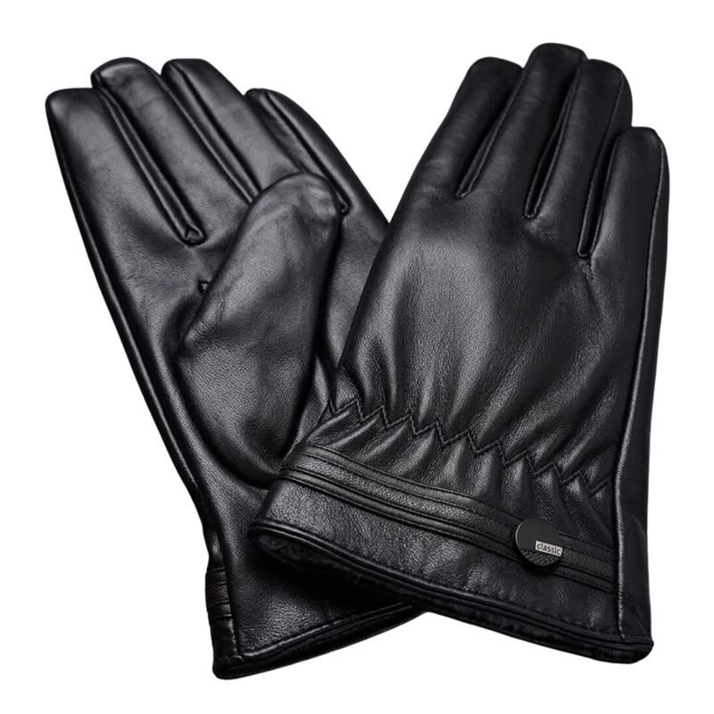 GUANTES DE INVIERNO PARA MUJER EN CUERO SINTE TICO MATE CON FORRO TE RMICO Y AJUSTE ELASTICO - 2