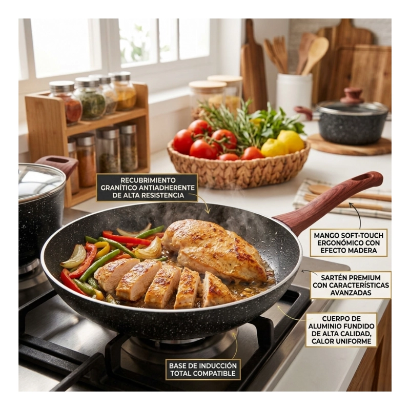 SARTE N WOK DE CERAMICA HYLLIS ANTIADHERENTE PARA INDUCCION 27 CM - 6